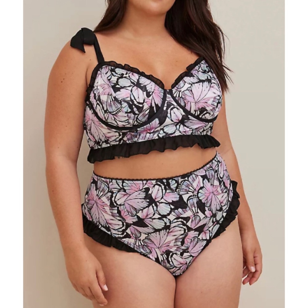 🆕 Satin Ruffle High Rise Thong Panty Set 3 3X 22 24 NWT Torrid New!